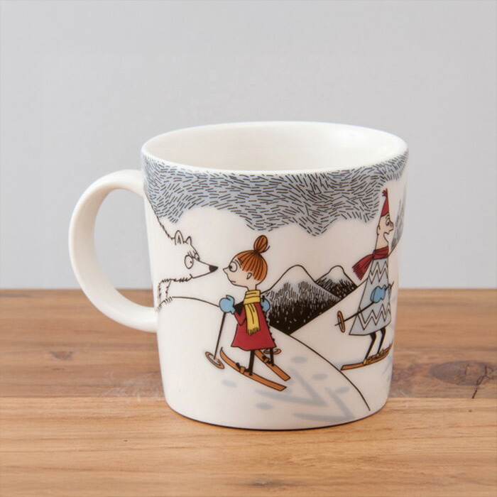 ★【2014年限定】アラビア　ムーミン　マグ　ミスターブリスクとスキー　/　ARABIA　Moomin　skiing　with　Mr.　Brisk【ムーミン冬のお宝マグ】