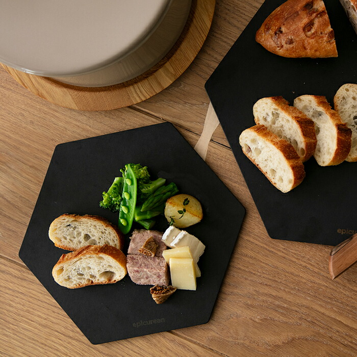 エピキュリアン　六角カッティングボード　S　ブラック　/　epicurean