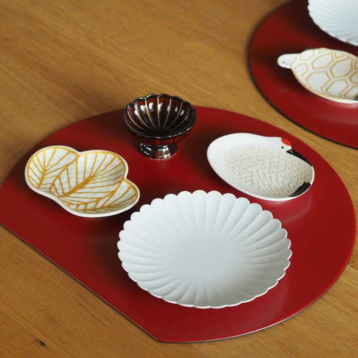 ■【2026年福袋3】初春のお膳に嬉しい ハレの日の半月盆5点セット【鶴】【ラッピング不可】【12月中旬～年内配送予定】