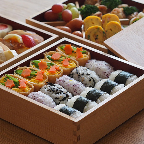 松屋漆器店 白木 6寸三段重 内朱【CP】