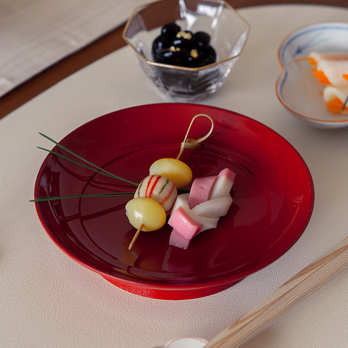 椿皿 4.5寸 赤【CP】