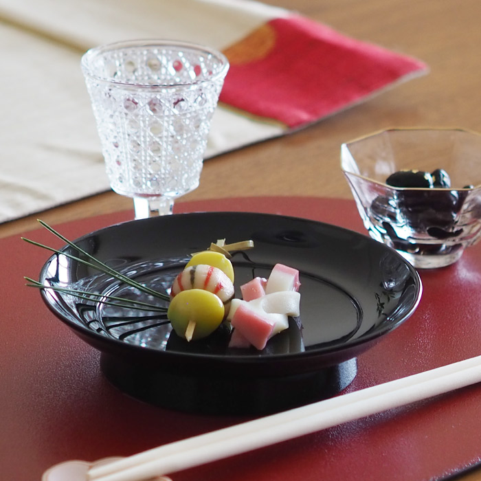 椿皿 4.5寸 黒【CP】