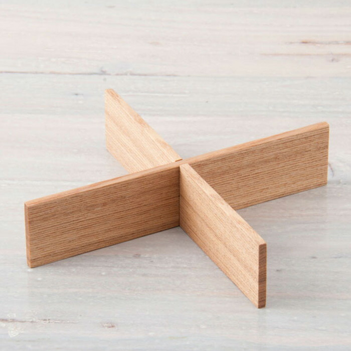 松屋漆器店 白木 6寸重箱用 四つ切仕切り【25WS】【ms】