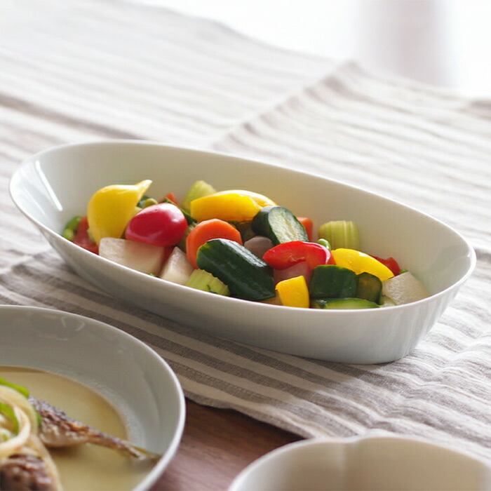 瑞々　楕円鉢9寸　青白