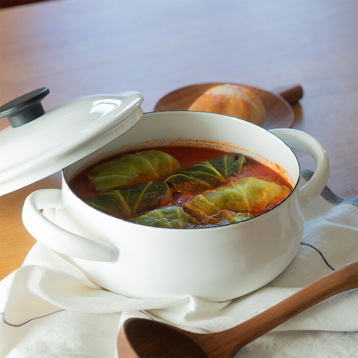 野田琺瑯　LUKE（ルーク） 浅型キャセロール 21cm　ホワイト