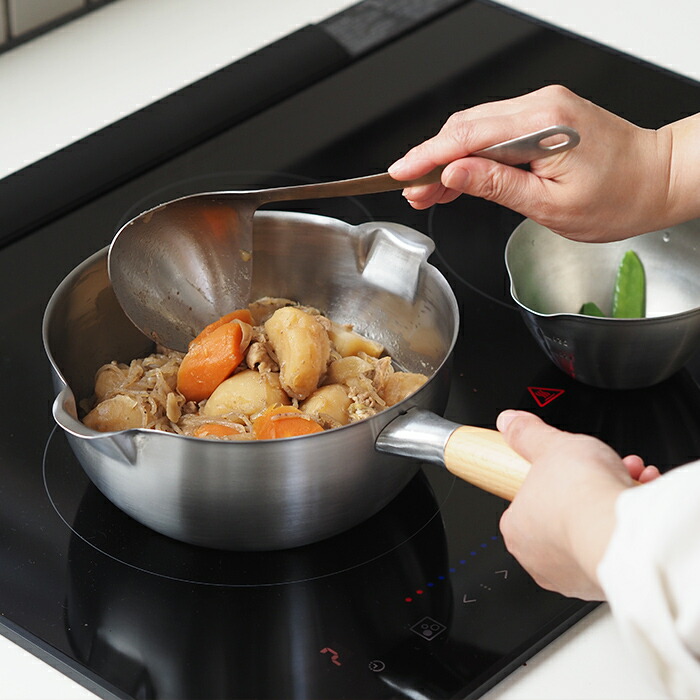 ヨシカワ　アイカタ　両口ステンレス雪平鍋20cm　/　aikata