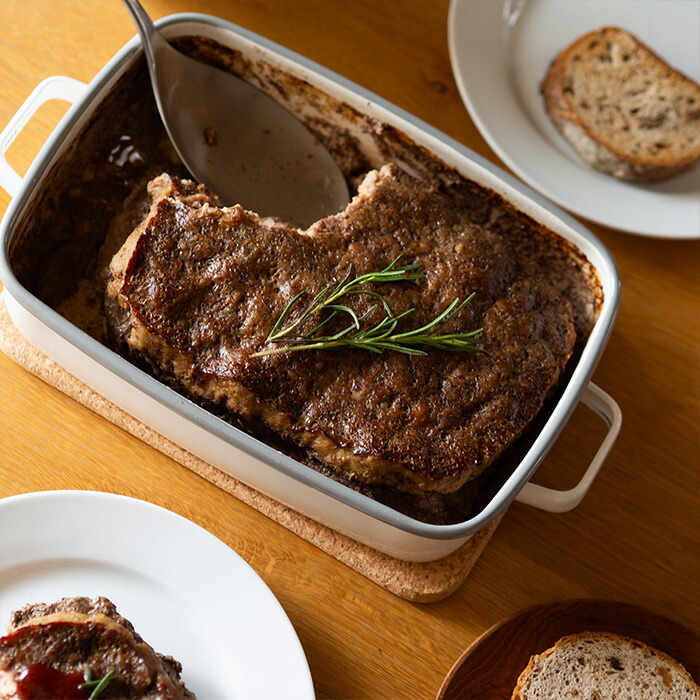 365methods　ホーローオーブンディッシュ　浅型M　ホワイト×ライトグレー