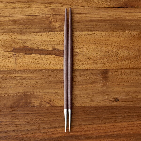 【正規品】クチポール　ゴア・ブラウン　シルバー　箸+箸置きセット　/　Cutipol　GOA-Brown