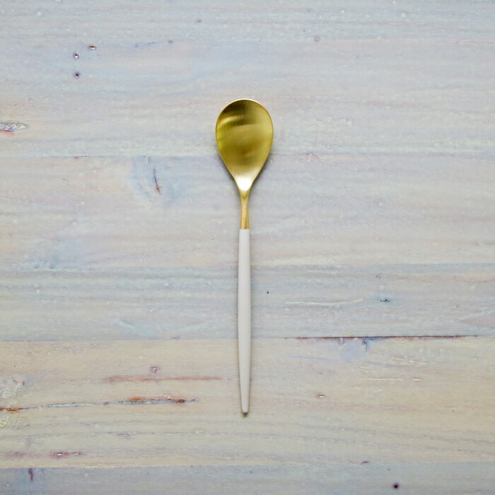 【23Wセール】【正規品】クチポール　ミオ・アイボリー　ゴールド　デザートスプーン　/　Cutipol　MIO-Ivory