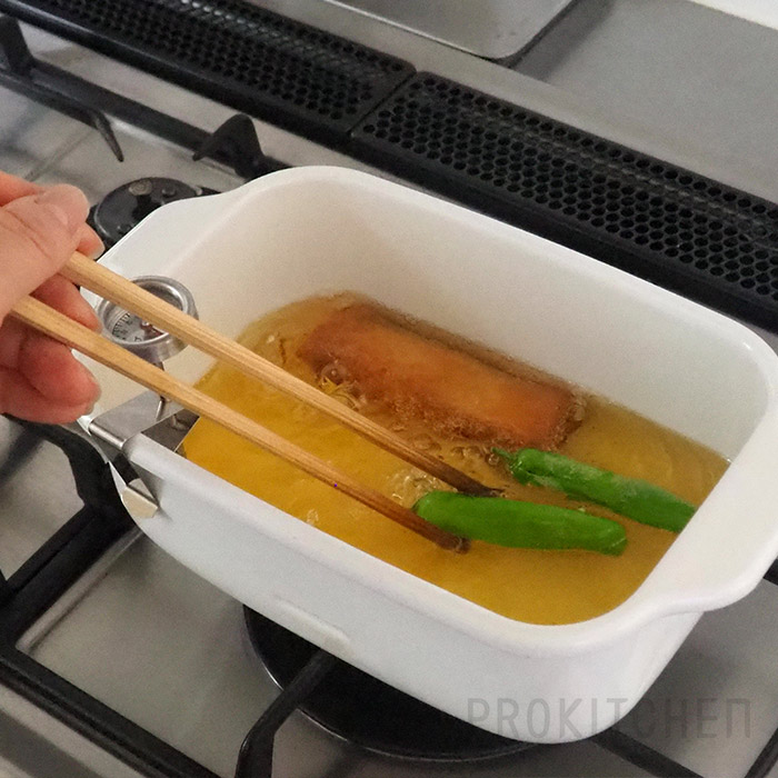  角型天ぷら鍋セット 温度計付き 3