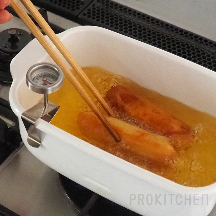 富士ホーロー　角型天ぷら鍋セット　温度計付き　IH対応